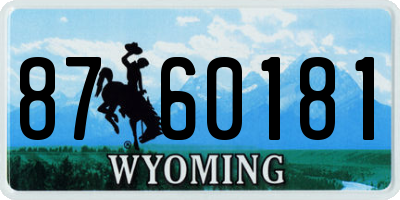 WY license plate 8760181