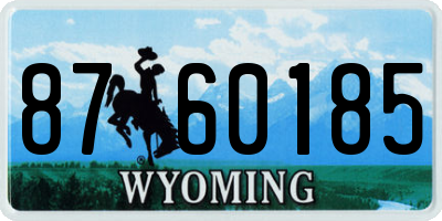 WY license plate 8760185