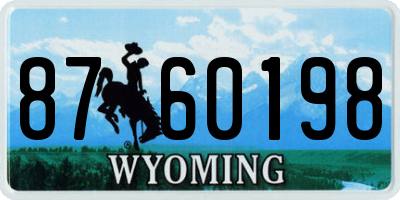 WY license plate 8760198
