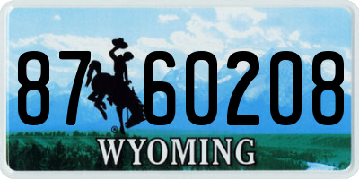 WY license plate 8760208