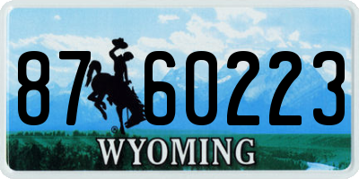 WY license plate 8760223