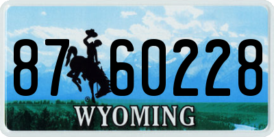 WY license plate 8760228
