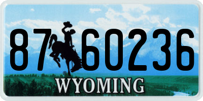 WY license plate 8760236