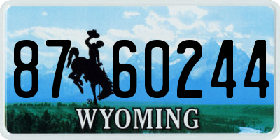 WY license plate 8760244