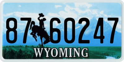 WY license plate 8760247