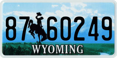 WY license plate 8760249