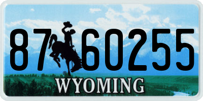 WY license plate 8760255