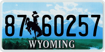 WY license plate 8760257