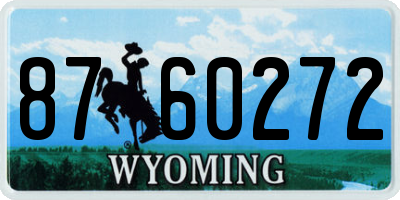 WY license plate 8760272