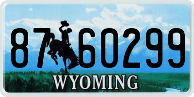 WY license plate 8760299