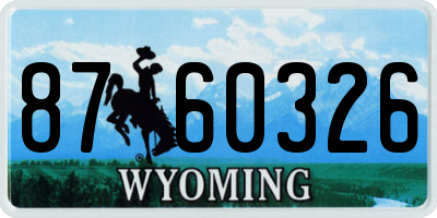 WY license plate 8760326