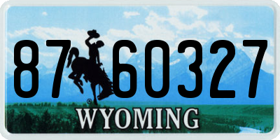 WY license plate 8760327