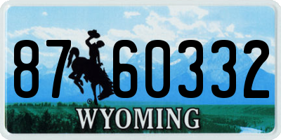 WY license plate 8760332