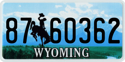 WY license plate 8760362