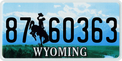 WY license plate 8760363