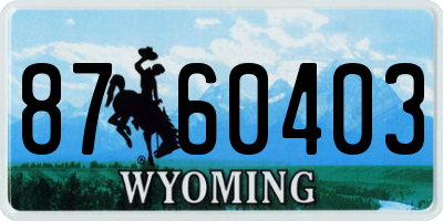 WY license plate 8760403