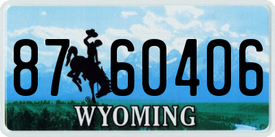 WY license plate 8760406