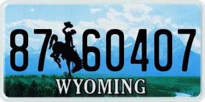 WY license plate 8760407
