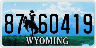 WY license plate 8760419