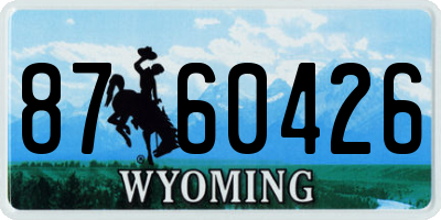 WY license plate 8760426