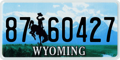 WY license plate 8760427