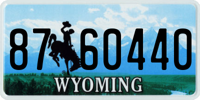 WY license plate 8760440