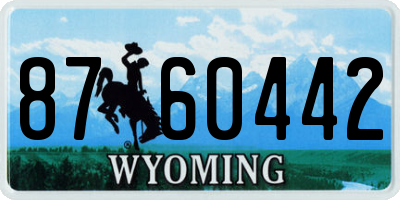 WY license plate 8760442