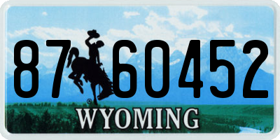 WY license plate 8760452