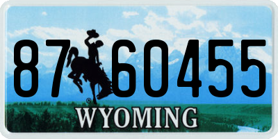 WY license plate 8760455