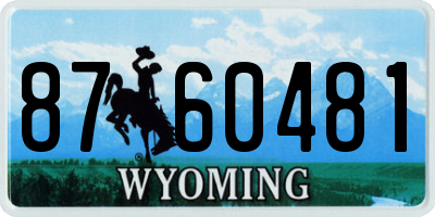 WY license plate 8760481