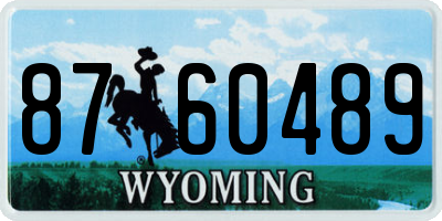 WY license plate 8760489