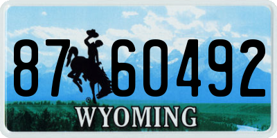 WY license plate 8760492