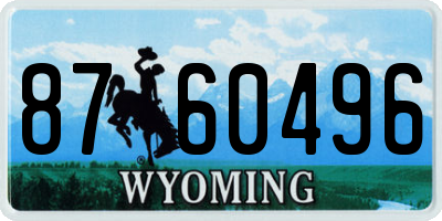 WY license plate 8760496