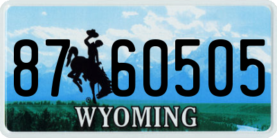 WY license plate 8760505