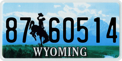 WY license plate 8760514