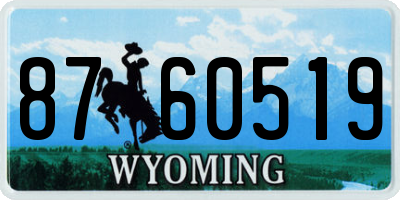 WY license plate 8760519