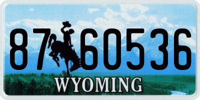 WY license plate 8760536
