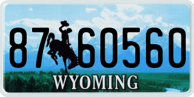 WY license plate 8760560