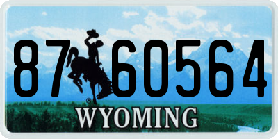 WY license plate 8760564