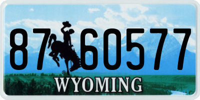 WY license plate 8760577