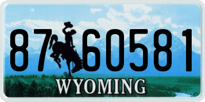 WY license plate 8760581
