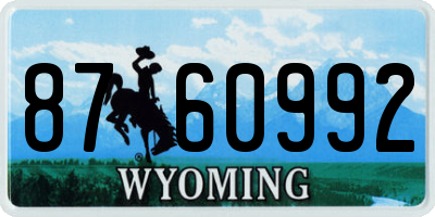 WY license plate 8760992