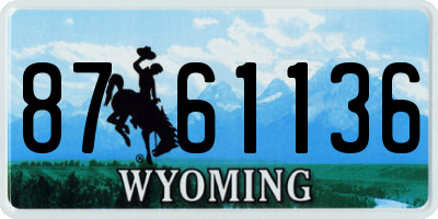 WY license plate 8761136