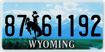WY license plate 8761192