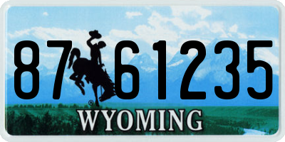 WY license plate 8761235