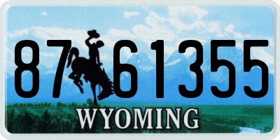 WY license plate 8761355