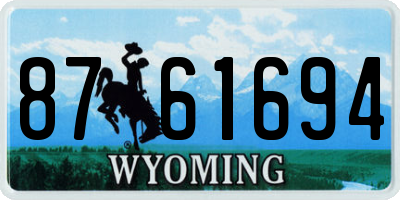 WY license plate 8761694