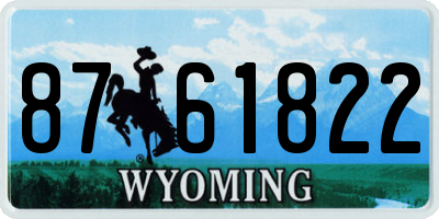 WY license plate 8761822