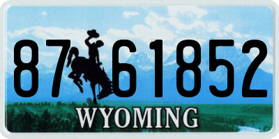 WY license plate 8761852