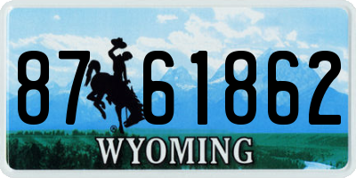 WY license plate 8761862